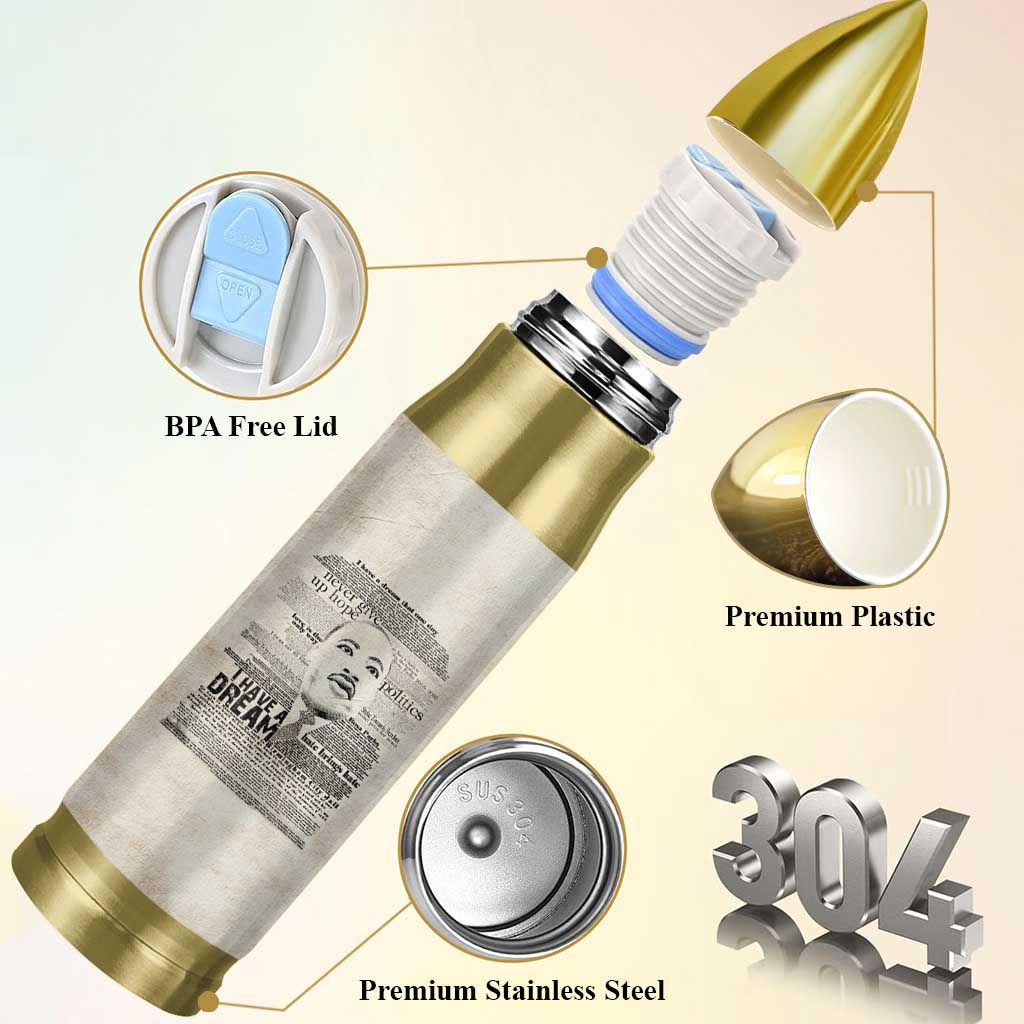 Martin Luther King Jr. Bullet Tumbler I Have A Dream Civil Rights Leader American Flag