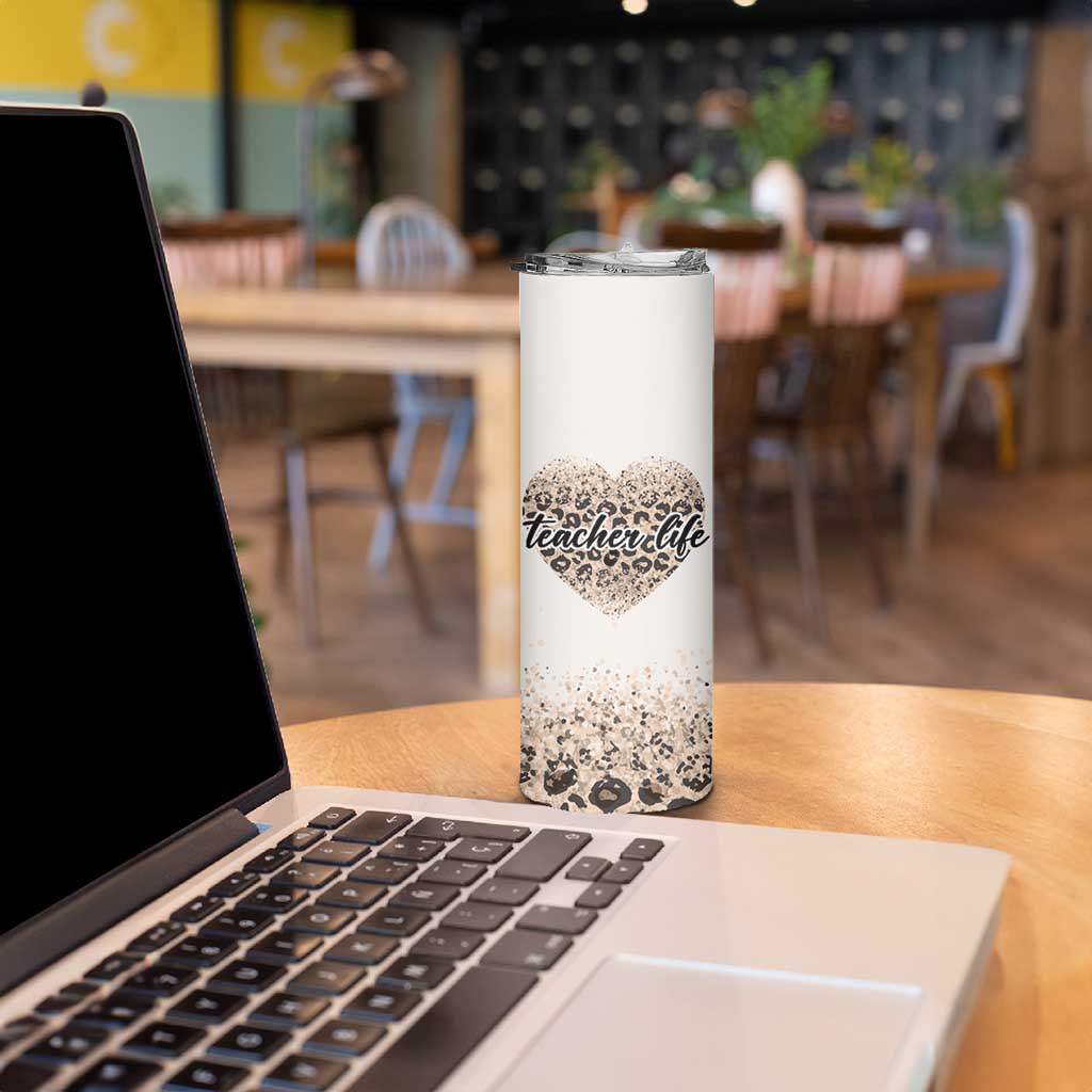 Teacher Life Skinny Tumbler It Takes A Big Heart To Shape Little Minds - Wonder Print Shop