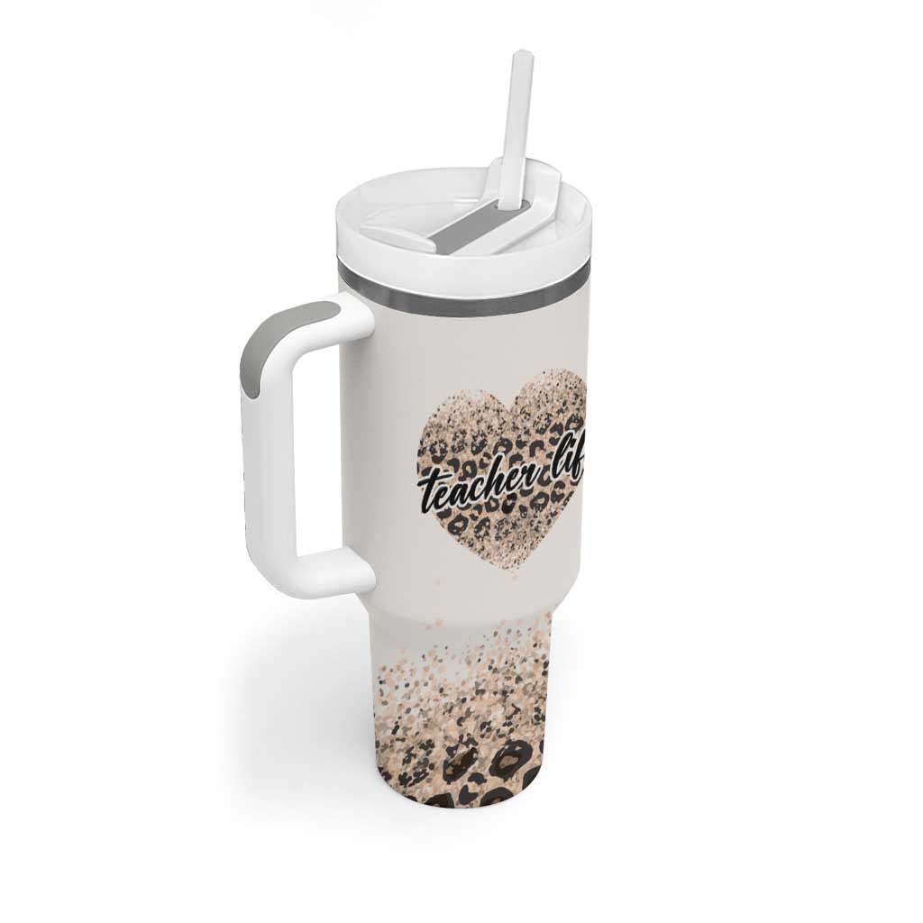 Teacher Life Tumbler With Handle It Takes A Big Heart To Shape Little Minds - Wonder Print Shop