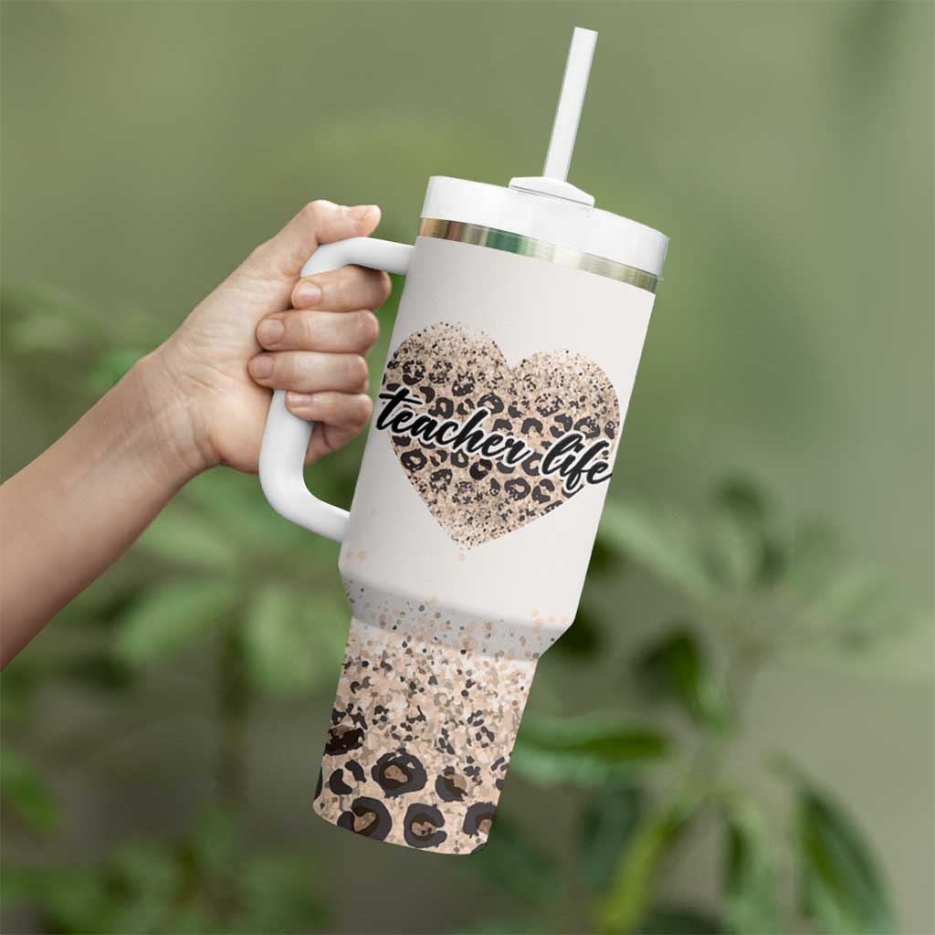 Teacher Life Tumbler With Handle It Takes A Big Heart To Shape Little Minds - Wonder Print Shop