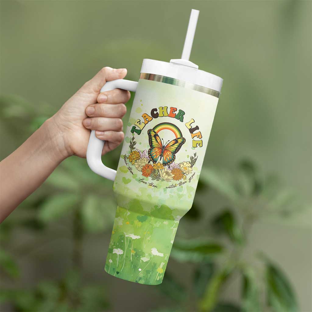 Teacher Life Tumbler With Handle Teacher Plant Seeds That Grow Forever - Wonder Print Shop