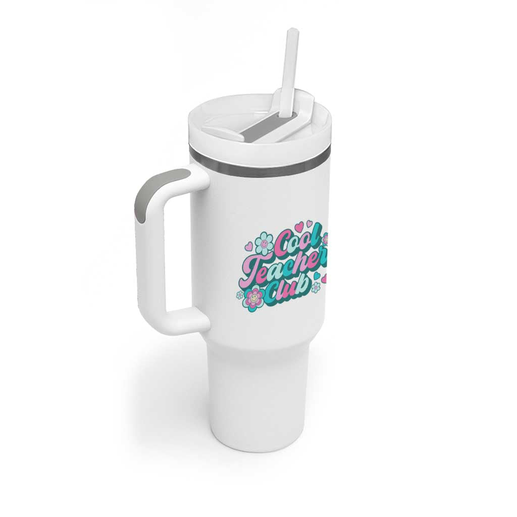 Cool Teacher Club Retro Groovy Tumbler With Handle - Wonder Print Shop