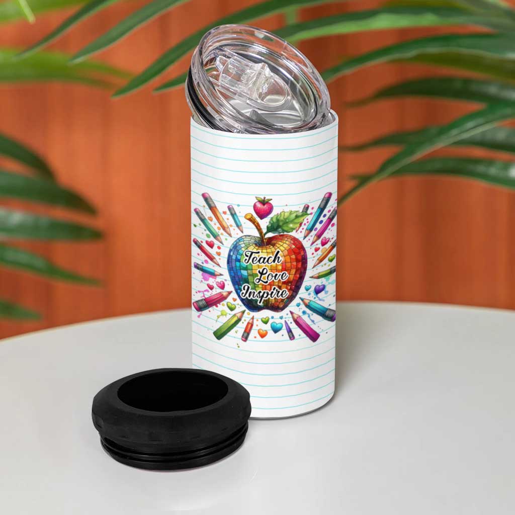 Teacher Life 4 in 1 Can Cooler Tumbler Teach Love Inspire Back To School - Wonder Print Shop