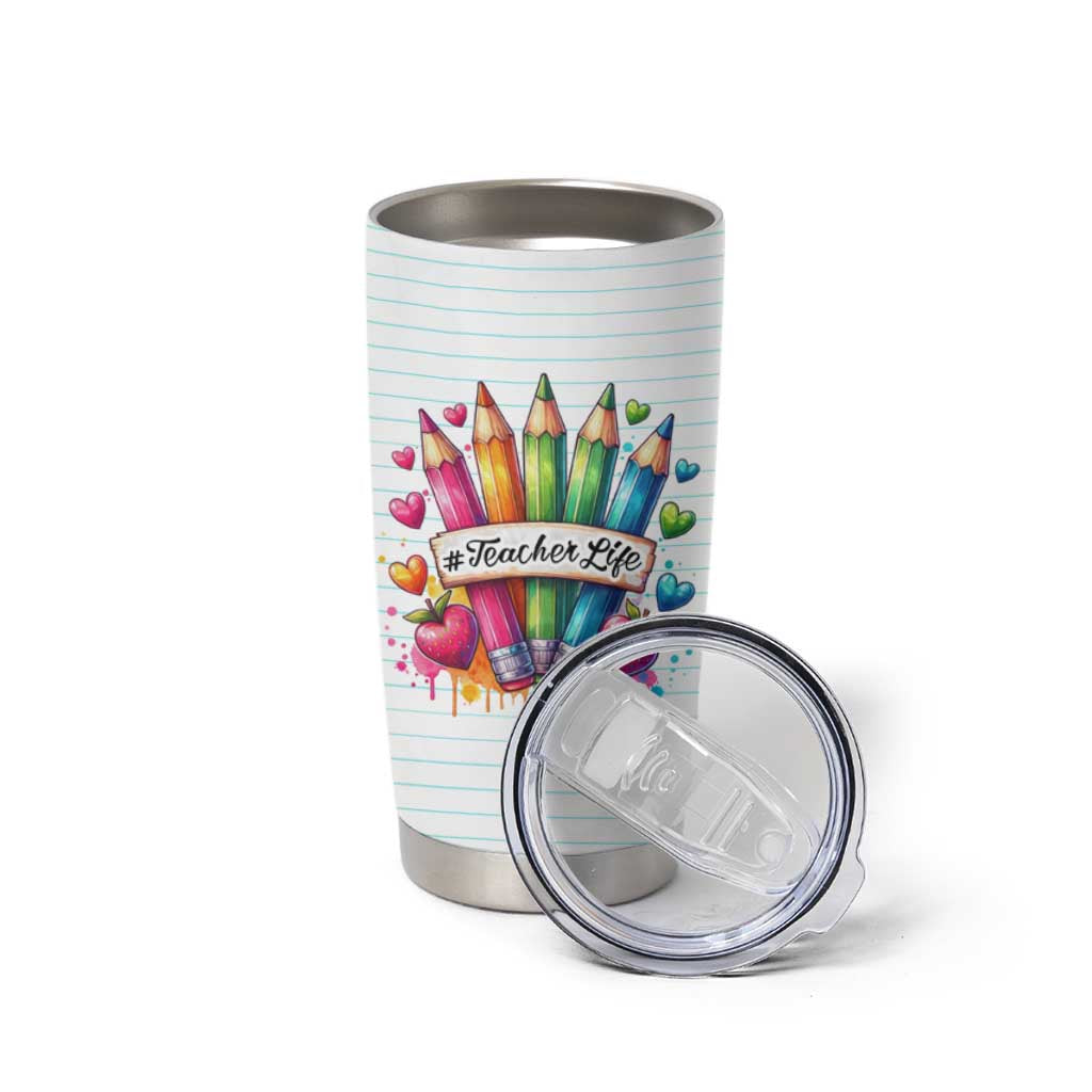 Teacher Life Tumbler Cup Teach Love Inspire Back To School - Wonder Print Shop