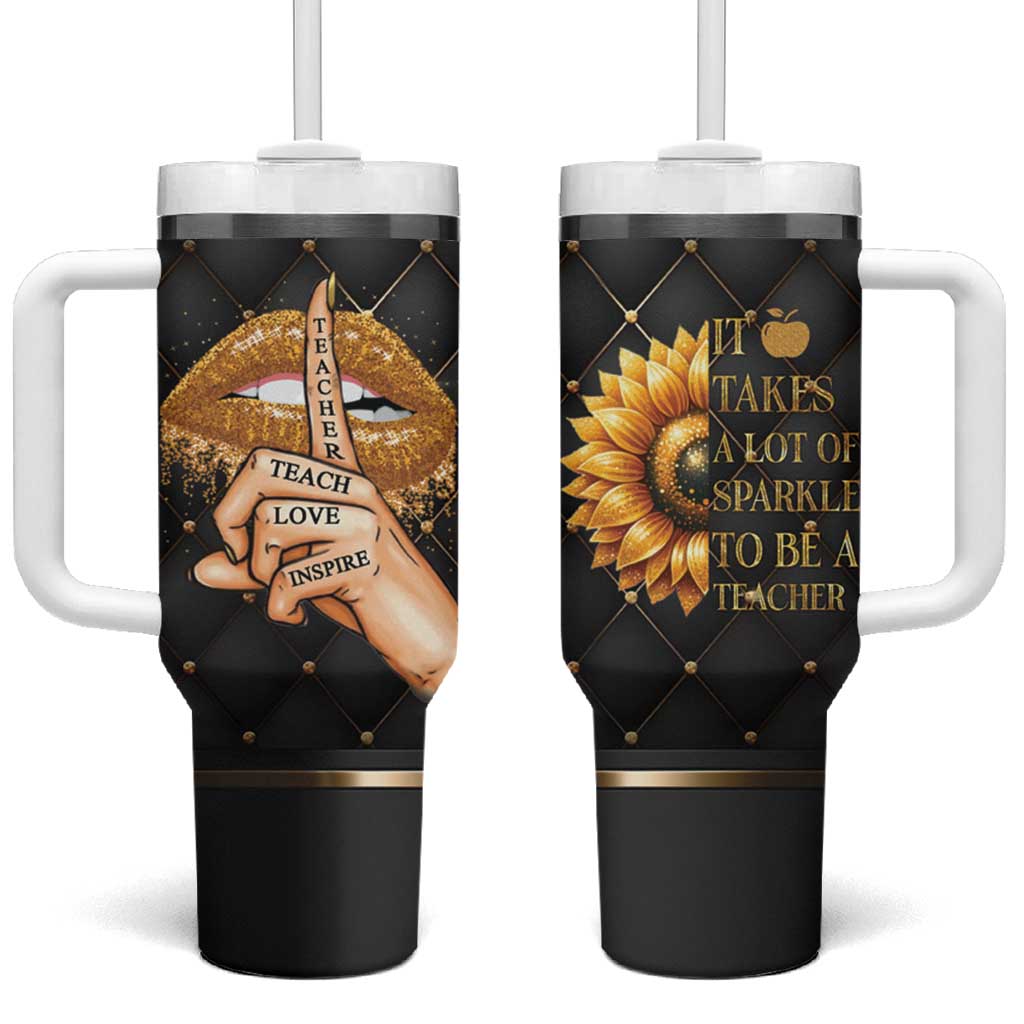 Teacher Tumbler With Handle It Takes A Lot Of Sparkle To Be A Teacher - Wonder Print Shop