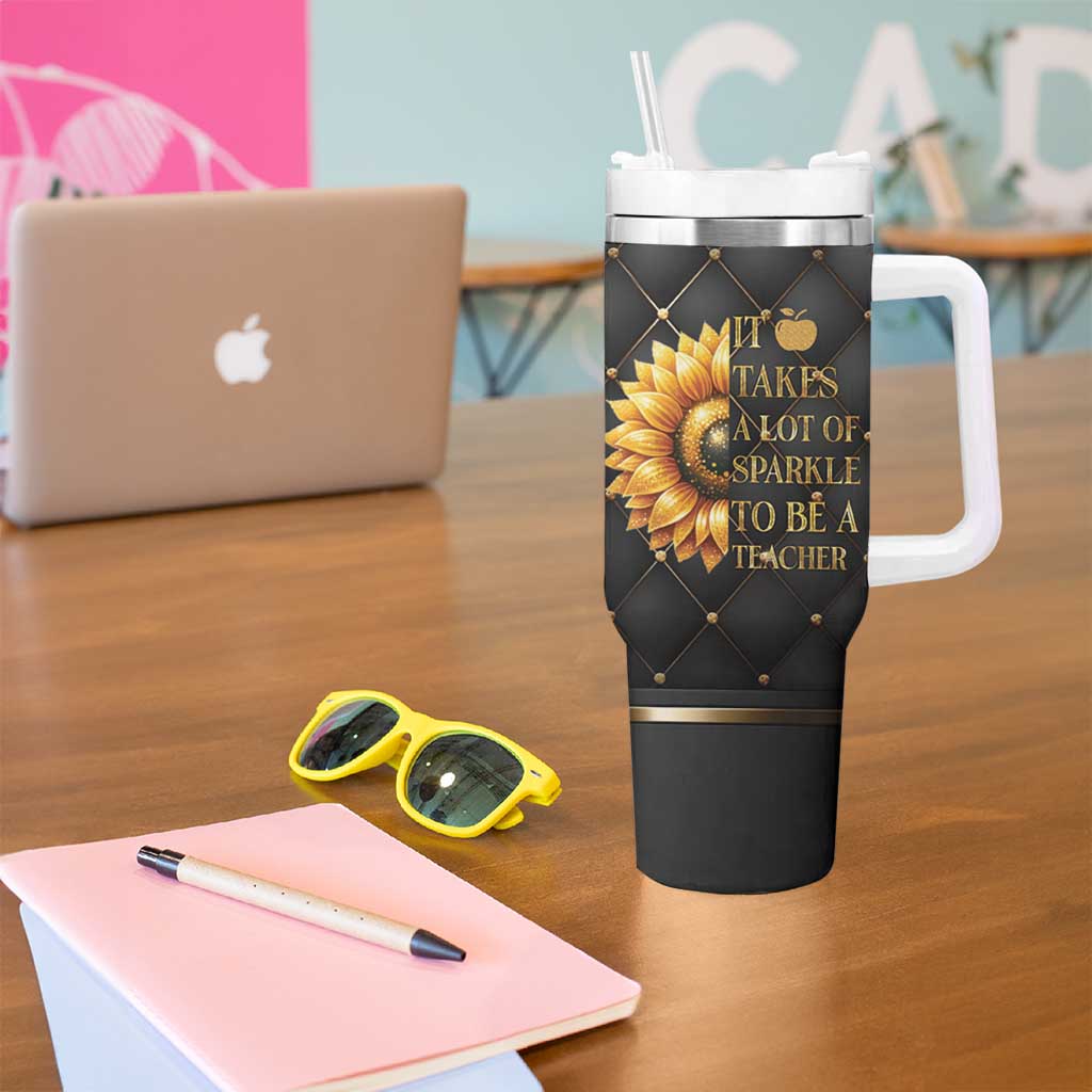 Teacher Tumbler With Handle It Takes A Lot Of Sparkle To Be A Teacher - Wonder Print Shop