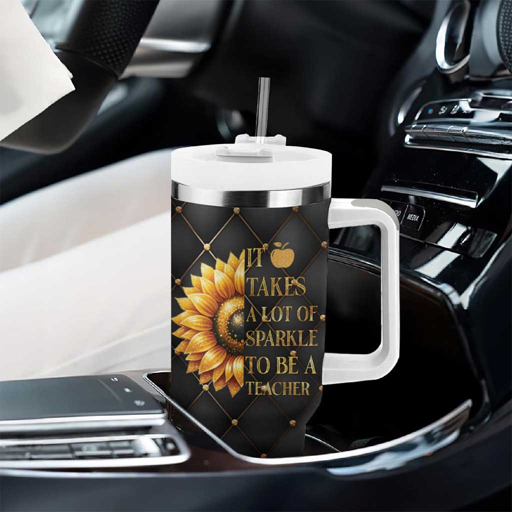 Teacher Tumbler With Handle It Takes A Lot Of Sparkle To Be A Teacher - Wonder Print Shop
