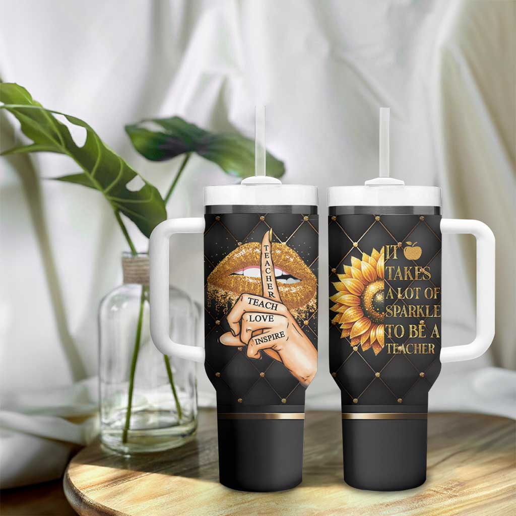Teacher Tumbler With Handle It Takes A Lot Of Sparkle To Be A Teacher - Wonder Print Shop