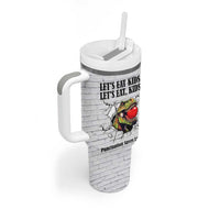 Funny Teacher Tumbler With Handle Let's Eat Kids Punctuation Saves Lives Dinosaur - Wonder Print Shop
