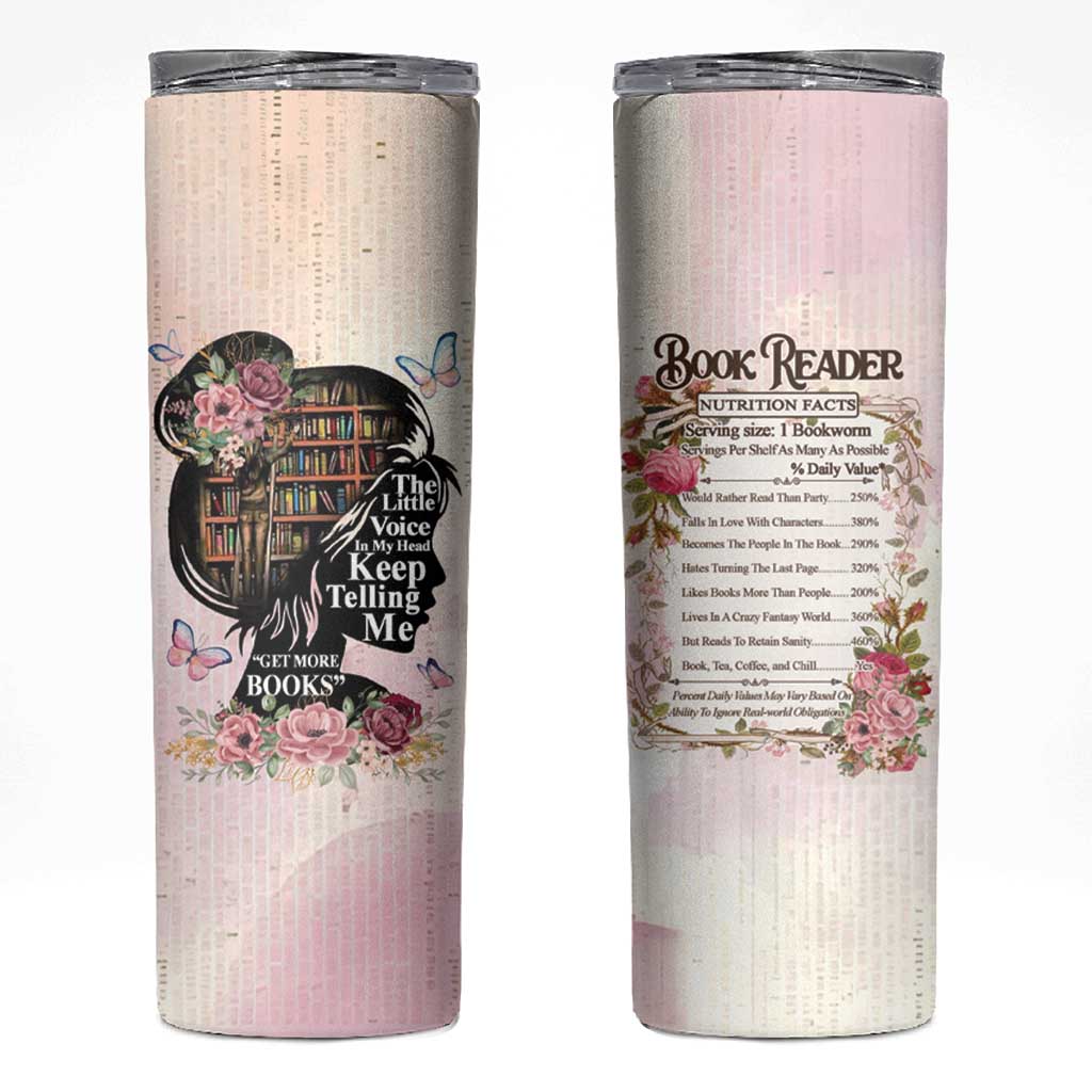 Book Lover Skinny Tumbler The Little Voices In My Head Keep Telling Me Get More Books - Wonder Print Shop