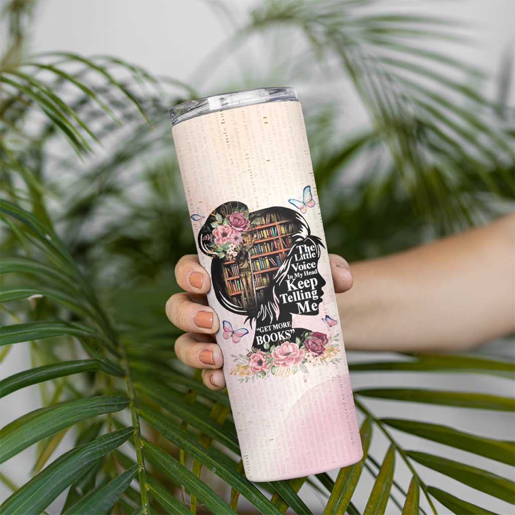 Book Lover Skinny Tumbler The Little Voices In My Head Keep Telling Me Get More Books - Wonder Print Shop