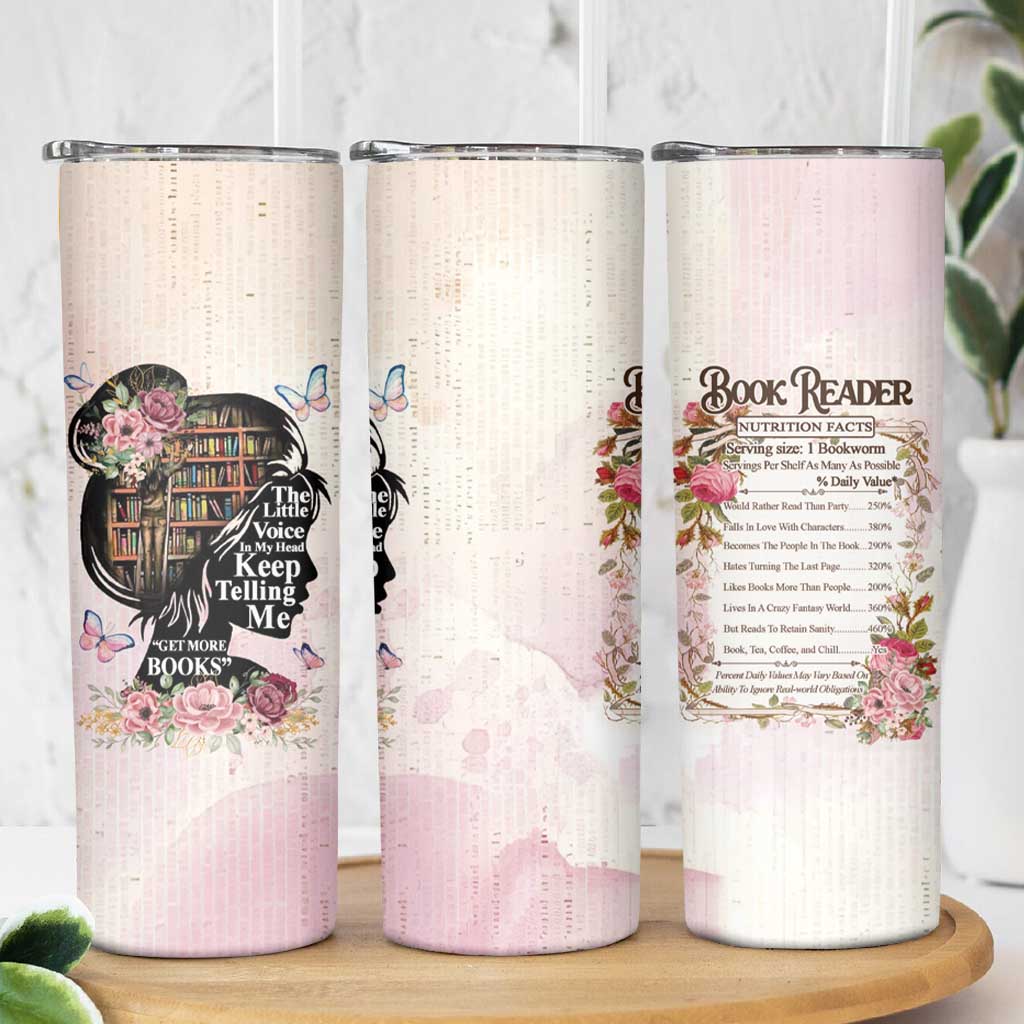 Book Lover Skinny Tumbler The Little Voices In My Head Keep Telling Me Get More Books - Wonder Print Shop