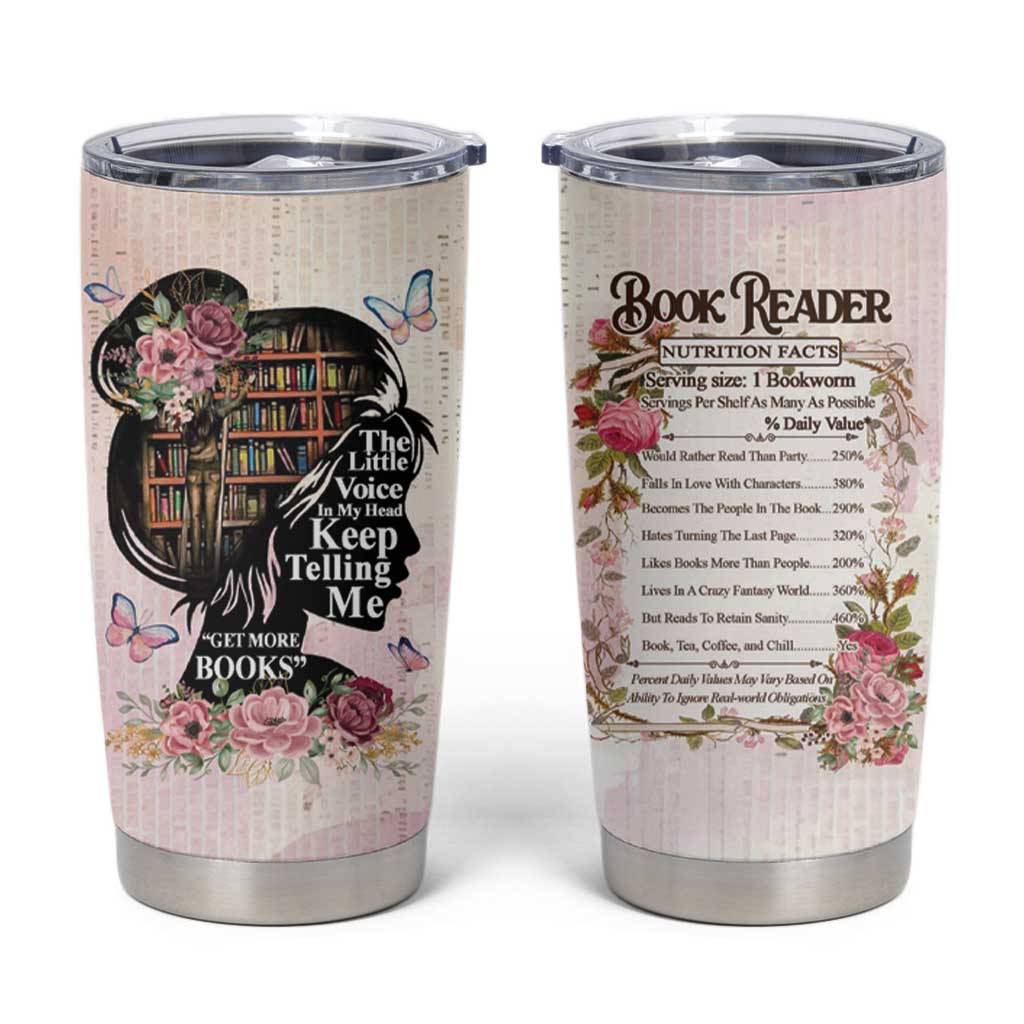 Book Lover Tumbler Cup The Little Voices In My Head Keep Telling Me Get More Books - Wonder Print Shop