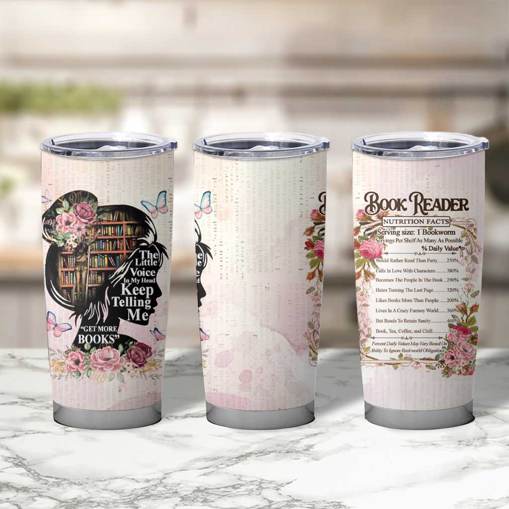 Book Lover Tumbler Cup The Little Voices In My Head Keep Telling Me Get More Books - Wonder Print Shop