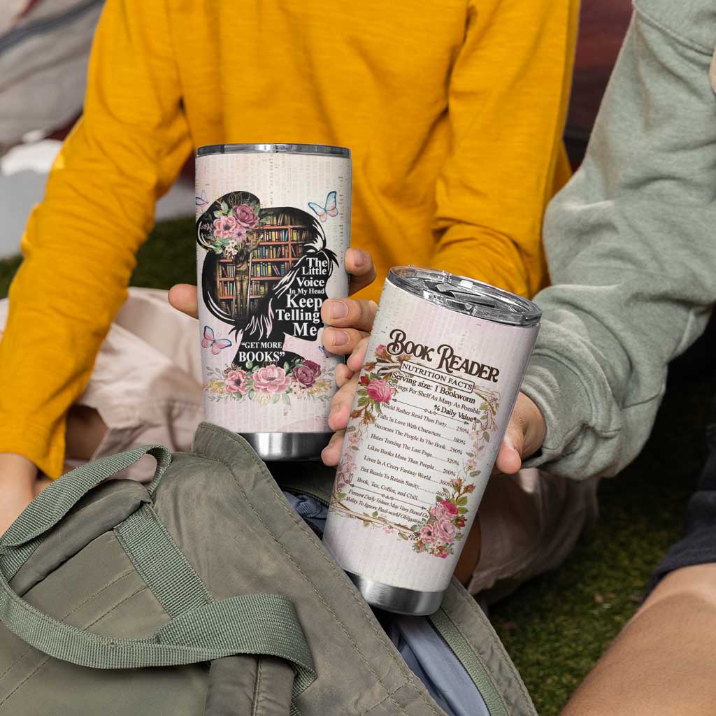 Book Lover Tumbler Cup The Little Voices In My Head Keep Telling Me Get More Books - Wonder Print Shop