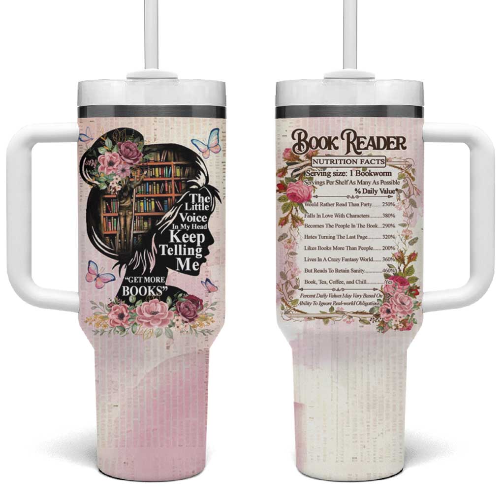 Book Lover Tumbler With Handle The Little Voices In My Head Keep Telling Me Get More Books - Wonder Print Shop