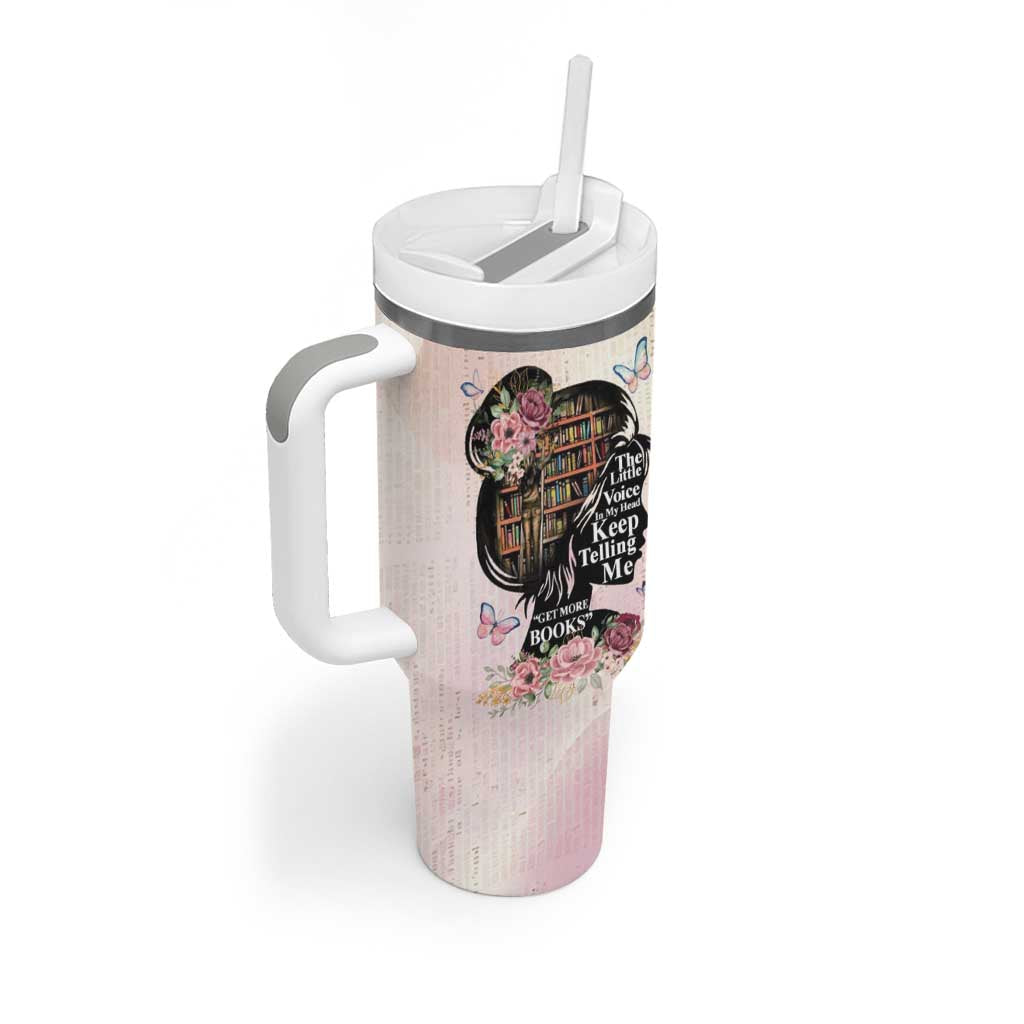 Book Lover Tumbler With Handle The Little Voices In My Head Keep Telling Me Get More Books - Wonder Print Shop