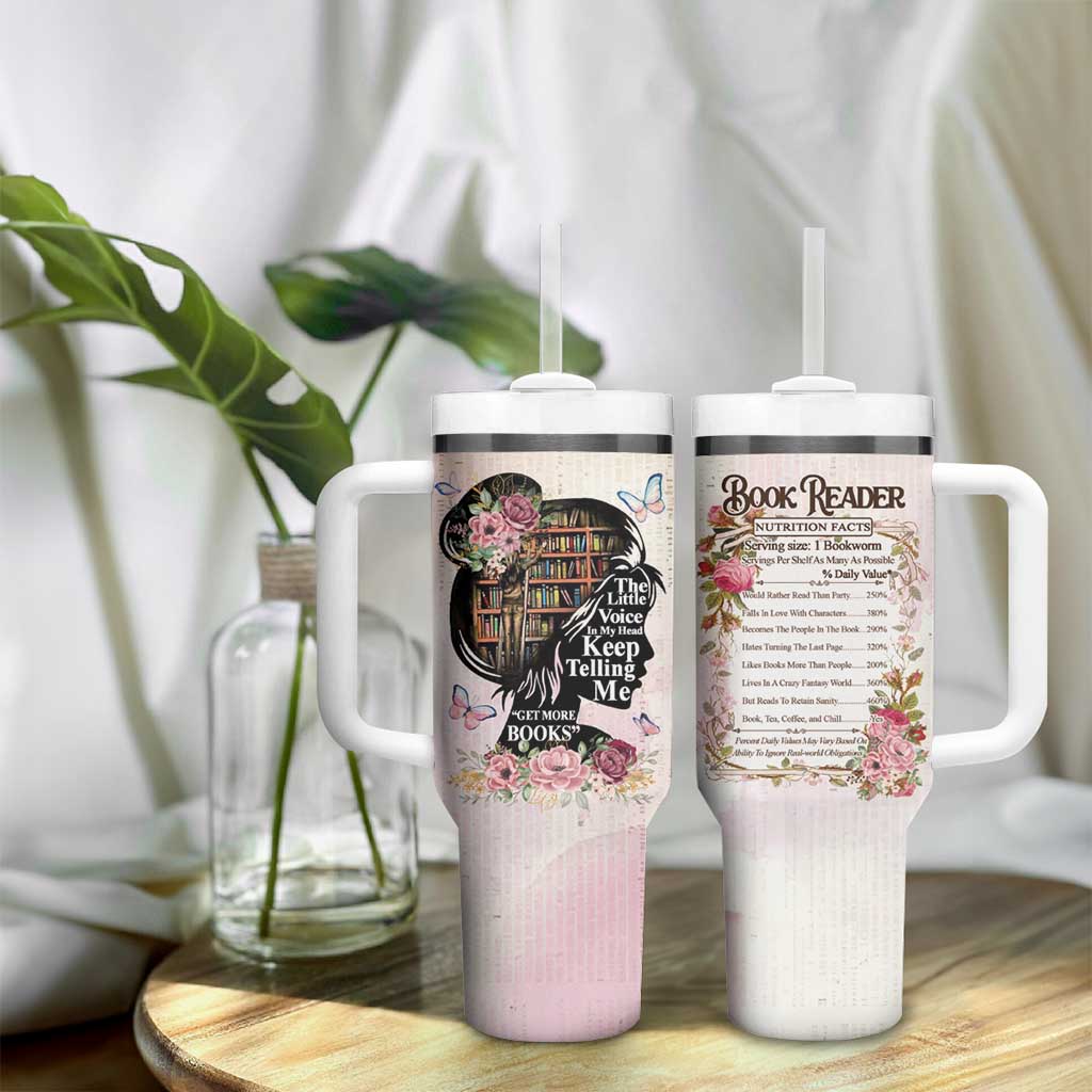 Book Lover Tumbler With Handle The Little Voices In My Head Keep Telling Me Get More Books - Wonder Print Shop