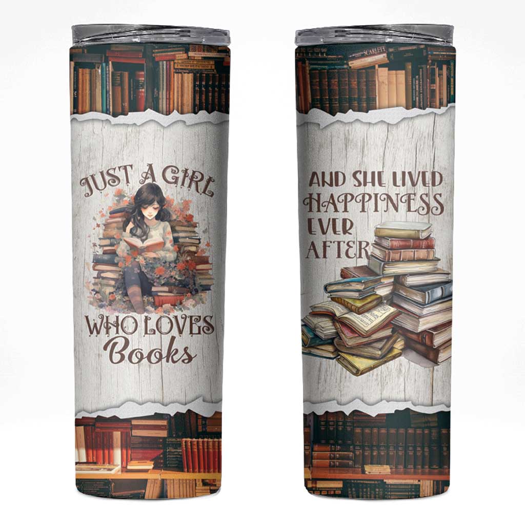 Book Lover Skinny Tumbler Just A Girl Who Loves Books - Wonder Print Shop