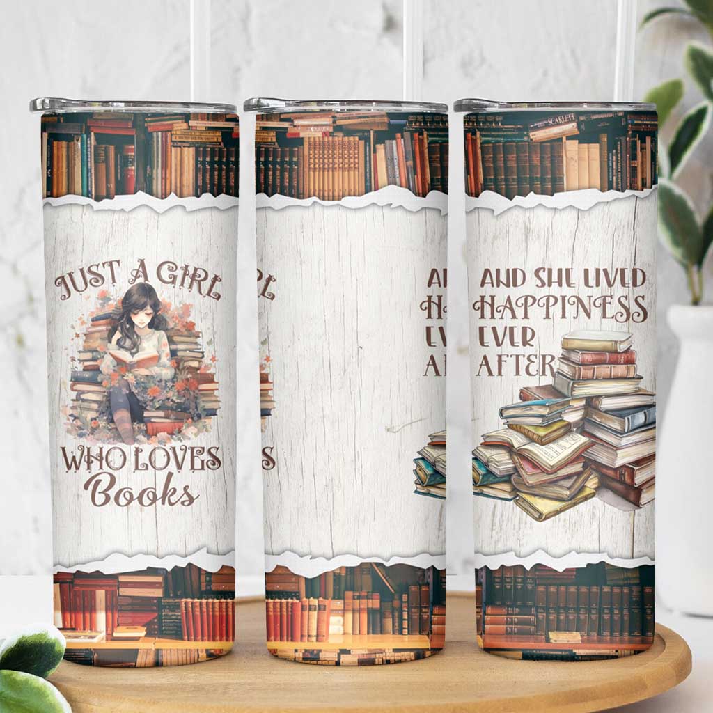 Book Lover Skinny Tumbler Just A Girl Who Loves Books - Wonder Print Shop