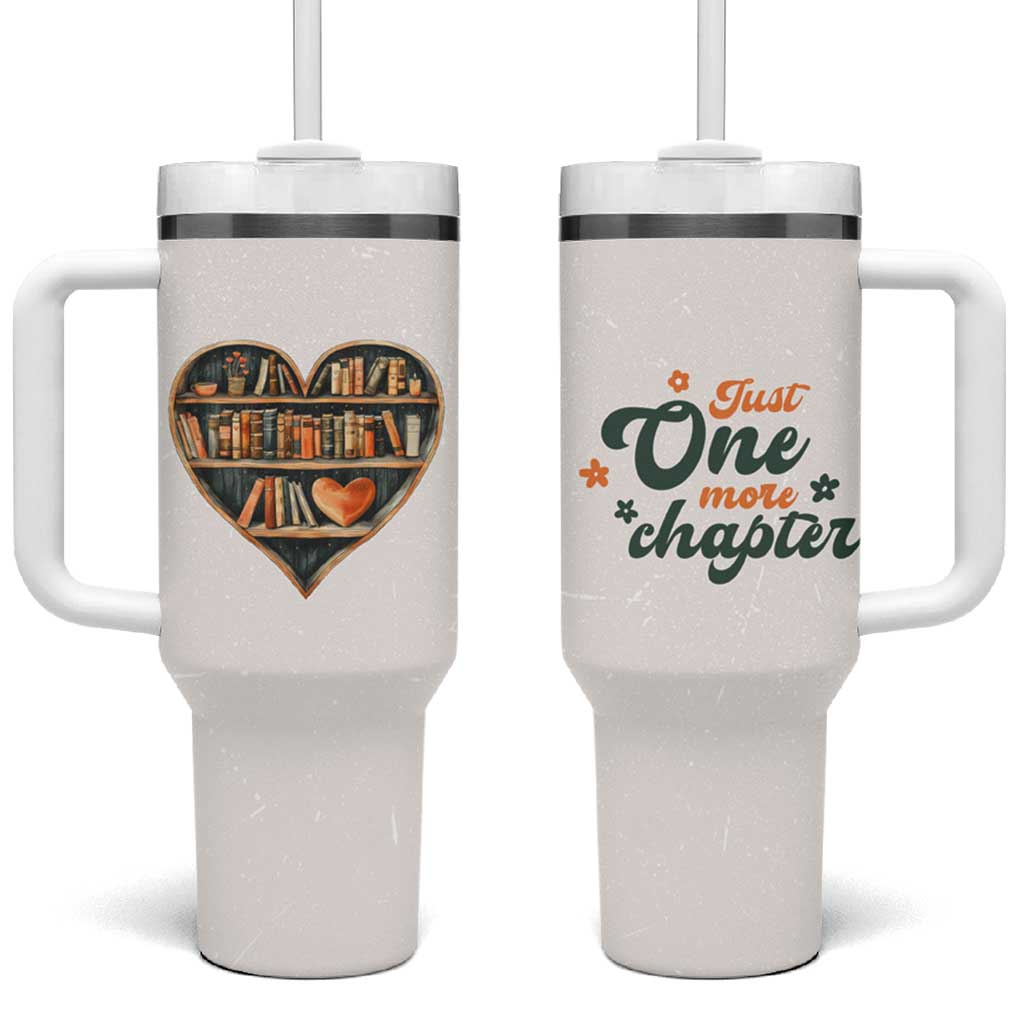 Book Lover Tumbler With Handle Just One More Chapter Vintage - Wonder Print Shop