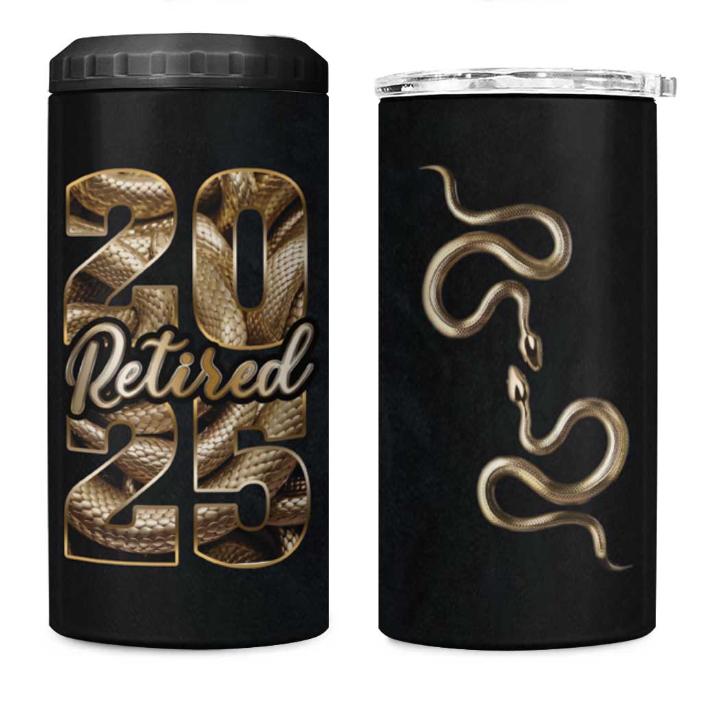 Year Of The Snake 2025 4 in 1 Can Cooler Tumbler Aesthetic Gold Snake Lucky - Wonder Print Shop
