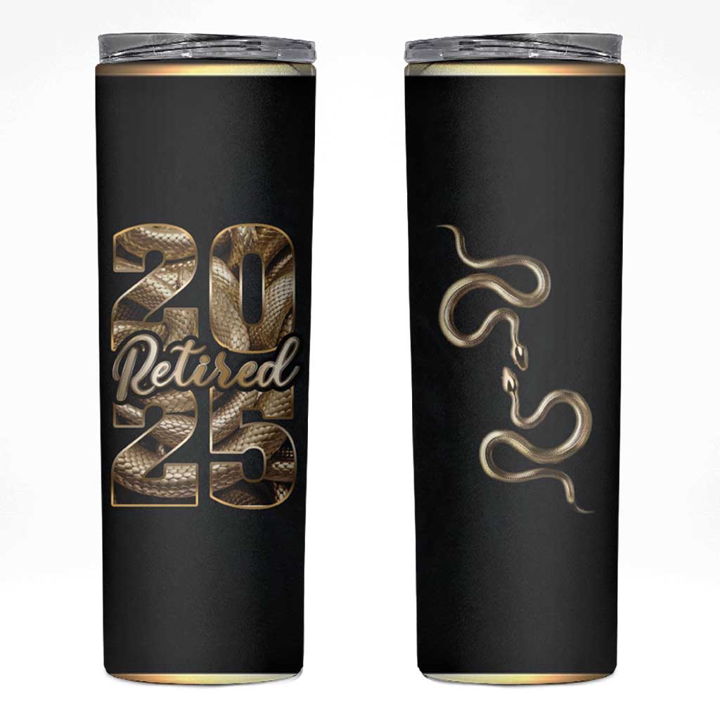 Year Of The Snake 2025 Skinny Tumbler Aesthetic Gold Snake Lucky - Wonder Print Shop