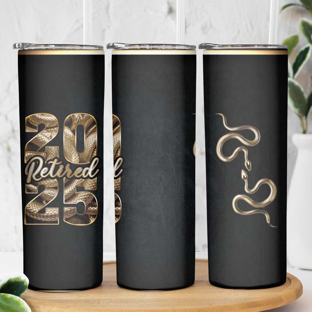 Year Of The Snake 2025 Skinny Tumbler Aesthetic Gold Snake Lucky - Wonder Print Shop