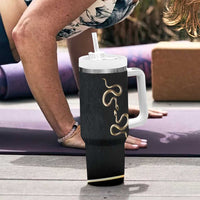 Year Of The Snake 2025 Tumbler With Handle Aesthetic Gold Snake Lucky - Wonder Print Shop