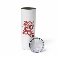 Year Of The Snake 2025 Skinny Tumbler Lu Fu Shou Chinese New Year Snake Cherry Blossom - Wonder Print Shop