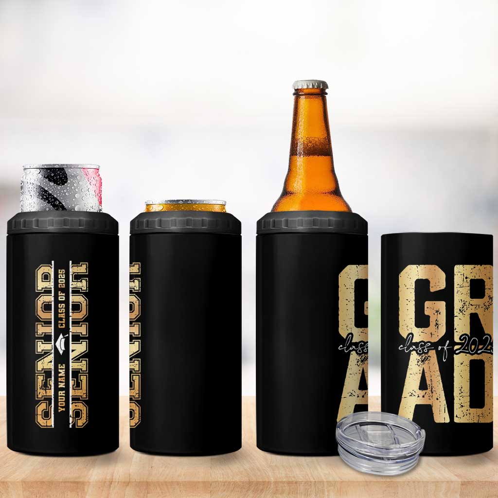 Personalized Graduation Gifts For Senior 4 in 1 Can Cooler Tumbler Custom Name Seniors Class Of 2025