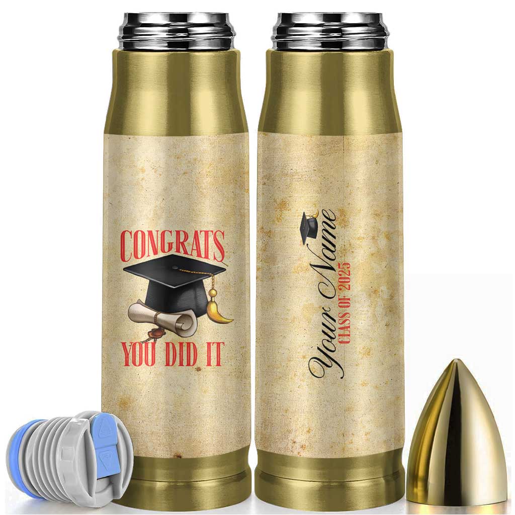Personalized Graduation Gifts Bullet Tumbler Custom Name Congrats You Did It Class Of 2025
