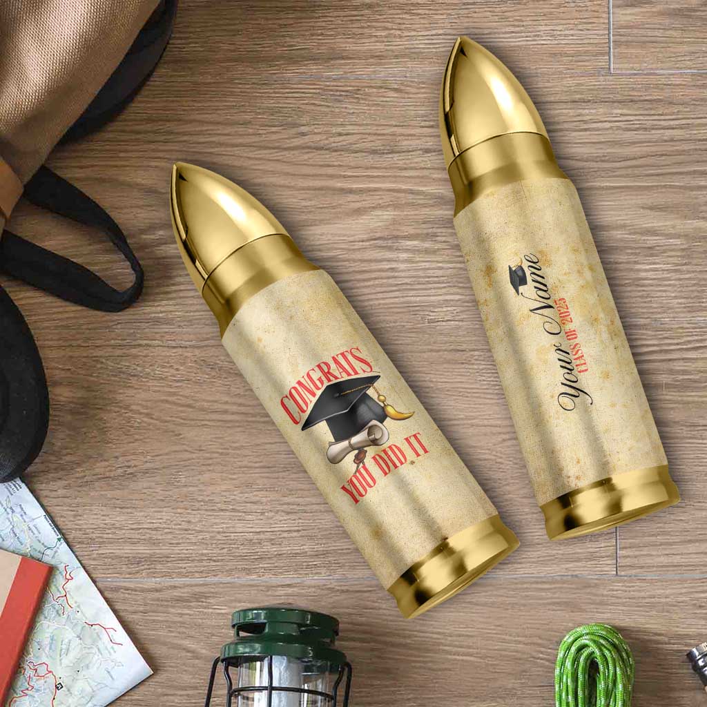 Personalized Graduation Gifts Bullet Tumbler Custom Name Congrats You Did It Class Of 2025