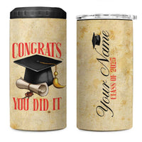 Personalized Graduation Gifts 4 in 1 Can Cooler Tumbler Custom Name Congrats You Did It Class Of 2025