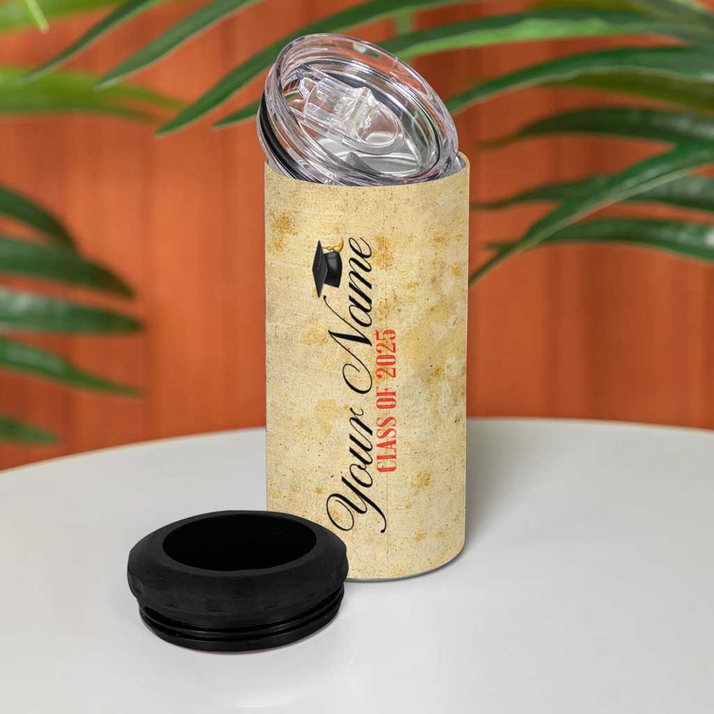 Personalized Graduation Gifts 4 in 1 Can Cooler Tumbler Custom Name Congrats You Did It Class Of 2025