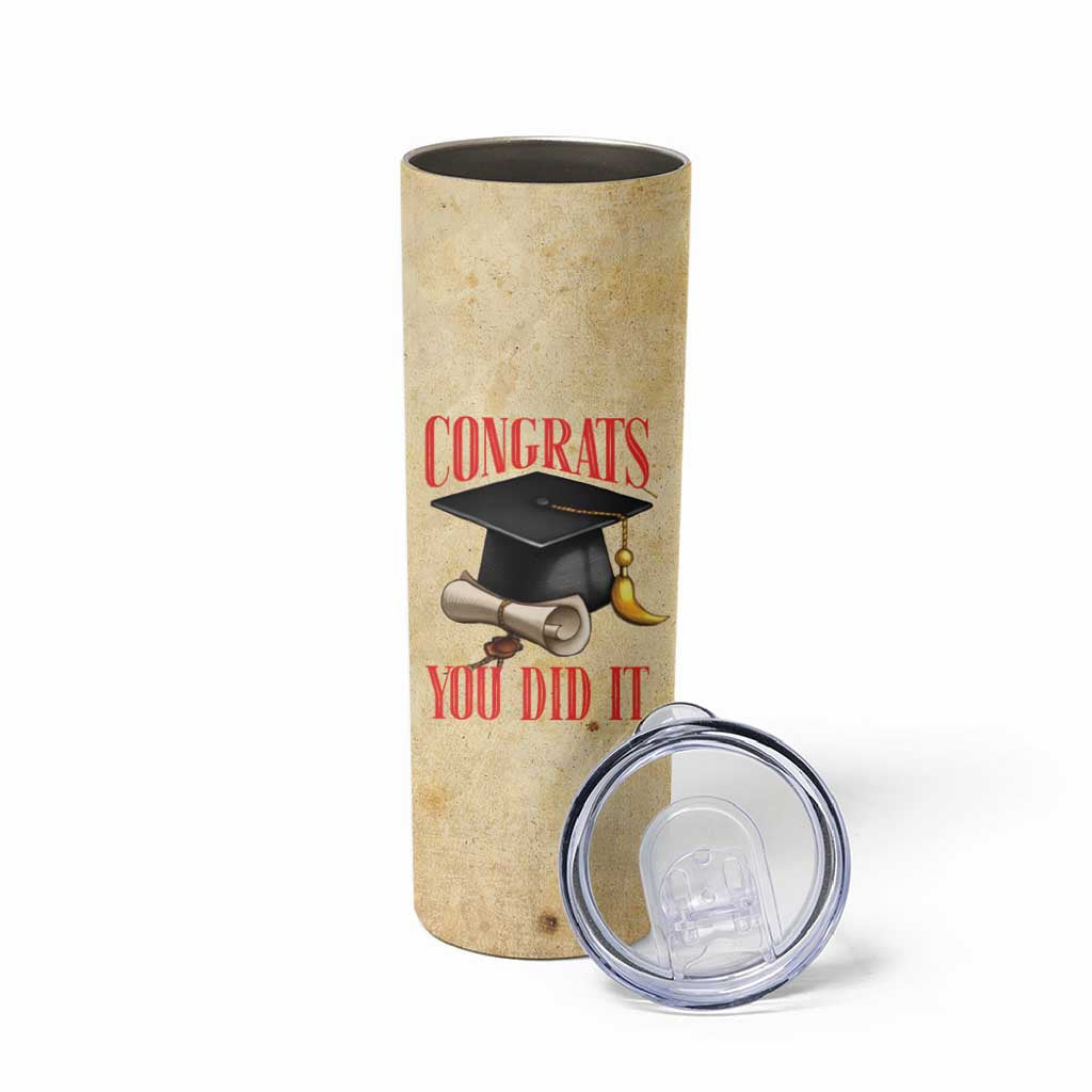 Personalized Graduation Gifts Skinny Tumbler Custom Name Congrats You Did It Class Of 2025