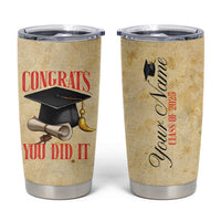 Personalized Graduation Gifts Tumbler Cup Custom Name Congrats You Did It Class Of 2025
