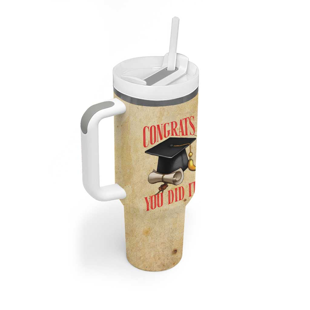 Personalized Graduation Gifts Tumbler With Handle Custom Name Congrats You Did It Class Of 2025