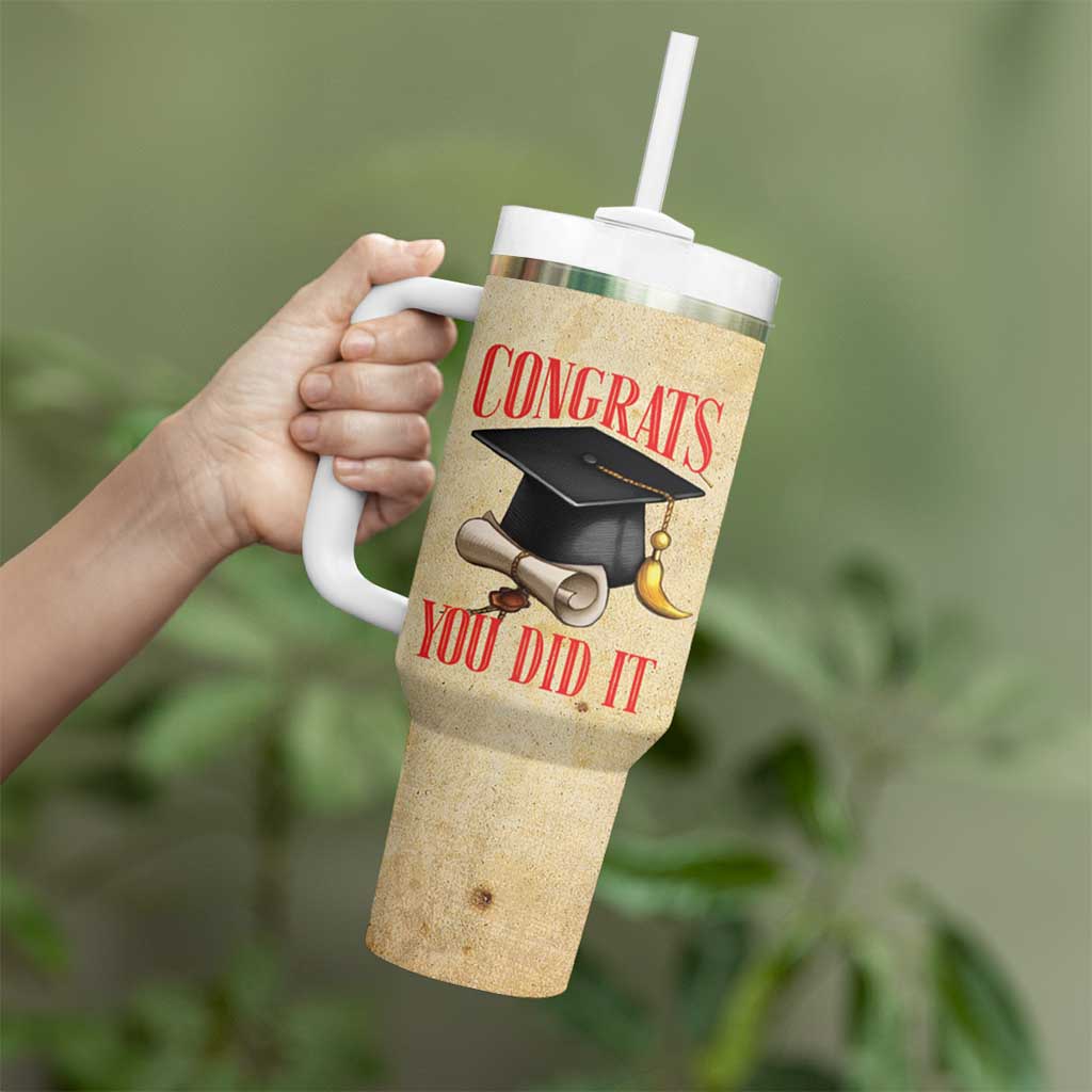 Personalized Graduation Gifts Tumbler With Handle Custom Name Congrats You Did It Class Of 2025