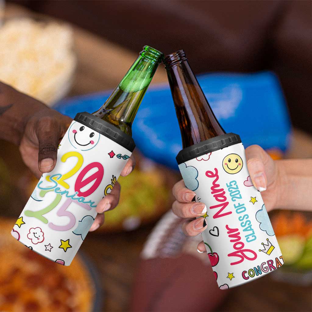 Personalized Graduation Gifts 4 in 1 Can Cooler Tumbler Custom Name Cute Seniors Class Of 2025
