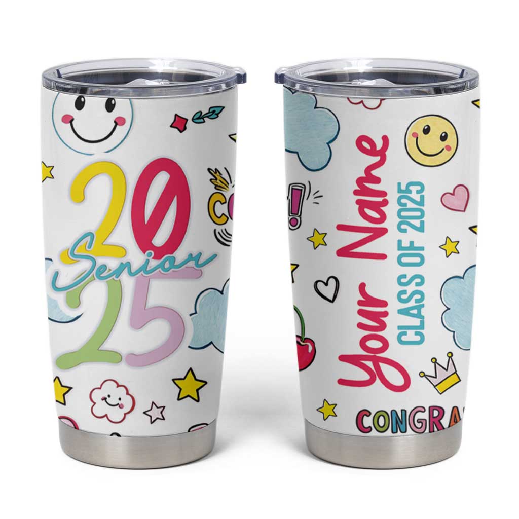 Personalized Graduation Gifts Tumbler Cup Custom Name Cute Seniors Class Of 2025
