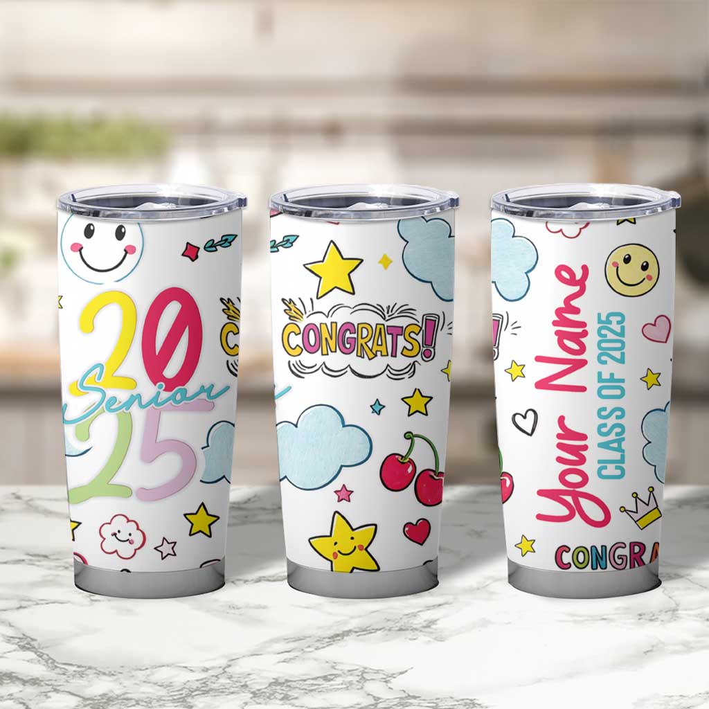Personalized Graduation Gifts Tumbler Cup Custom Name Cute Seniors Class Of 2025