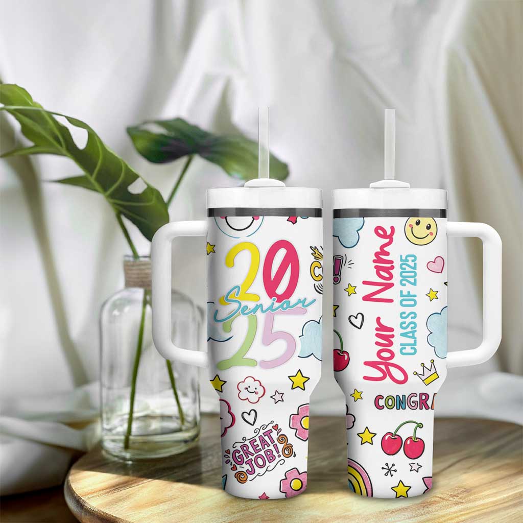 Personalized Graduation Gifts Tumbler With Handle Custom Name Cute Seniors Class Of 2025