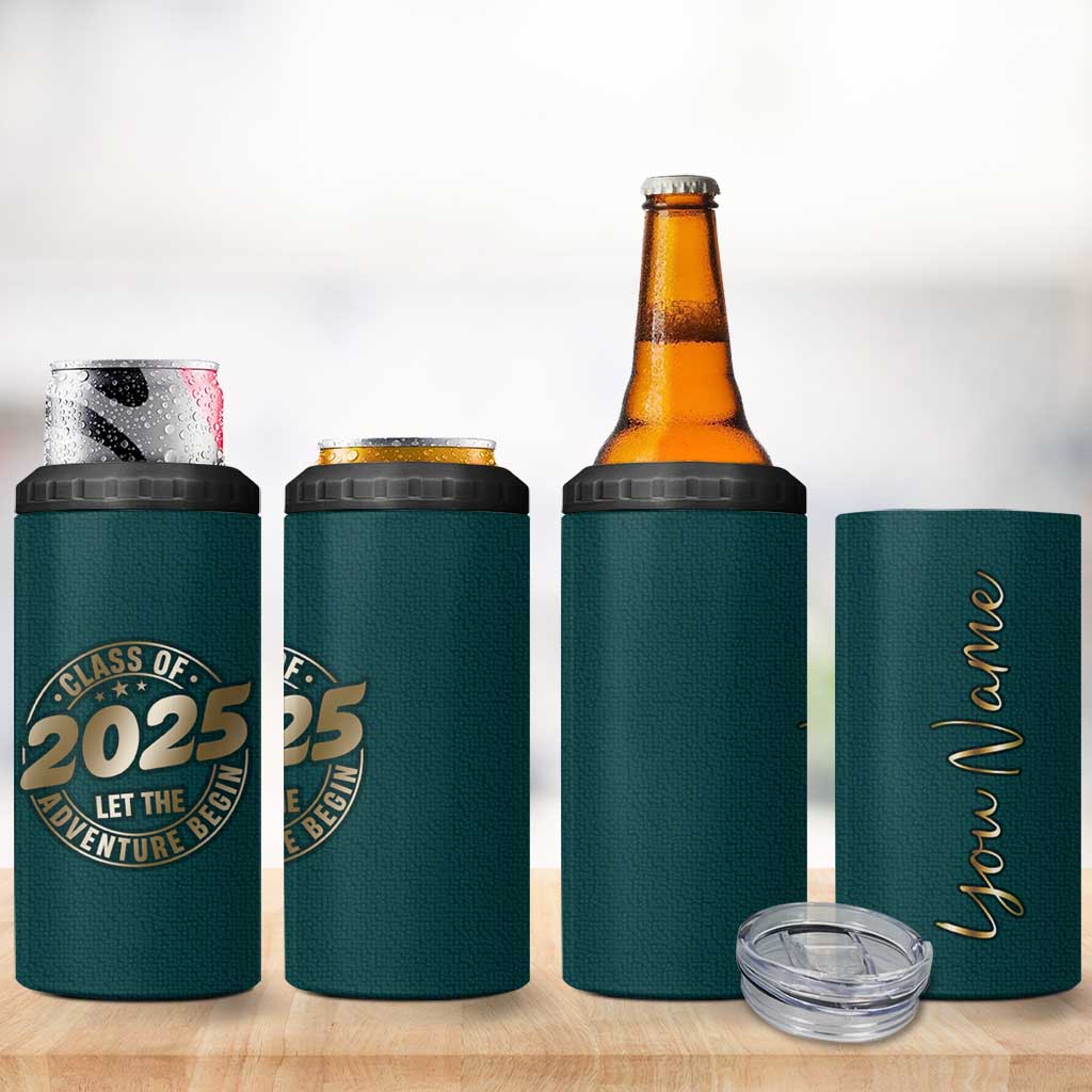 Personalized Graduation Gifts 4 in 1 Can Cooler Tumbler Custom Name Class Of 2025 Let The Adventure Begin