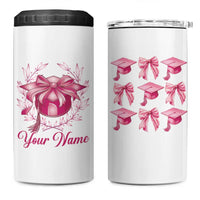 Personalized Graduation Gifts For Women 4 in 1 Can Cooler Tumbler Custom Name Coquette Bow Seniors Class Of 2025