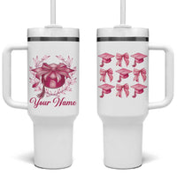 Personalized Graduation Gifts For Women Tumbler With Handle Custom Name Coquette Bow Seniors Class Of 2025