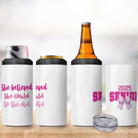 Graduation Gifts For Women 4 in 1 Can Cooler Tumbler She Believed She Could So She Did Seniors Class Of 2025 Coquette Bow