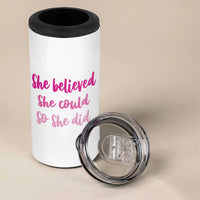 Graduation Gifts For Women 4 in 1 Can Cooler Tumbler She Believed She Could So She Did Seniors Class Of 2025 Coquette Bow