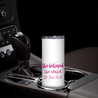 Graduation Gifts For Women Skinny Tumbler She Believed She Could So She Did Seniors Class Of 2025 Coquette Bow
