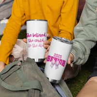Graduation Gifts For Women Tumbler Cup She Believed She Could So She Did Seniors Class Of 2025 Coquette Bow
